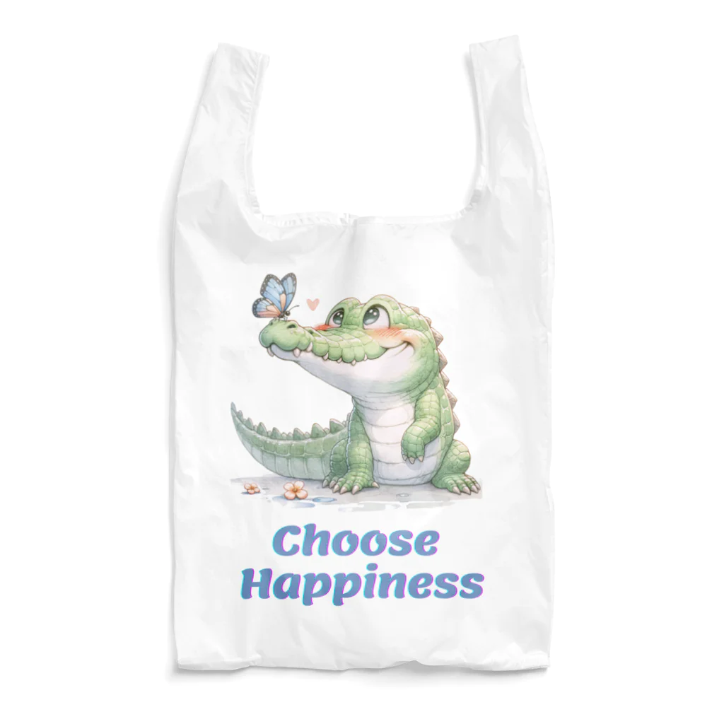 ワニ部（crocodile club)の蝶とワニさん Reusable Bag