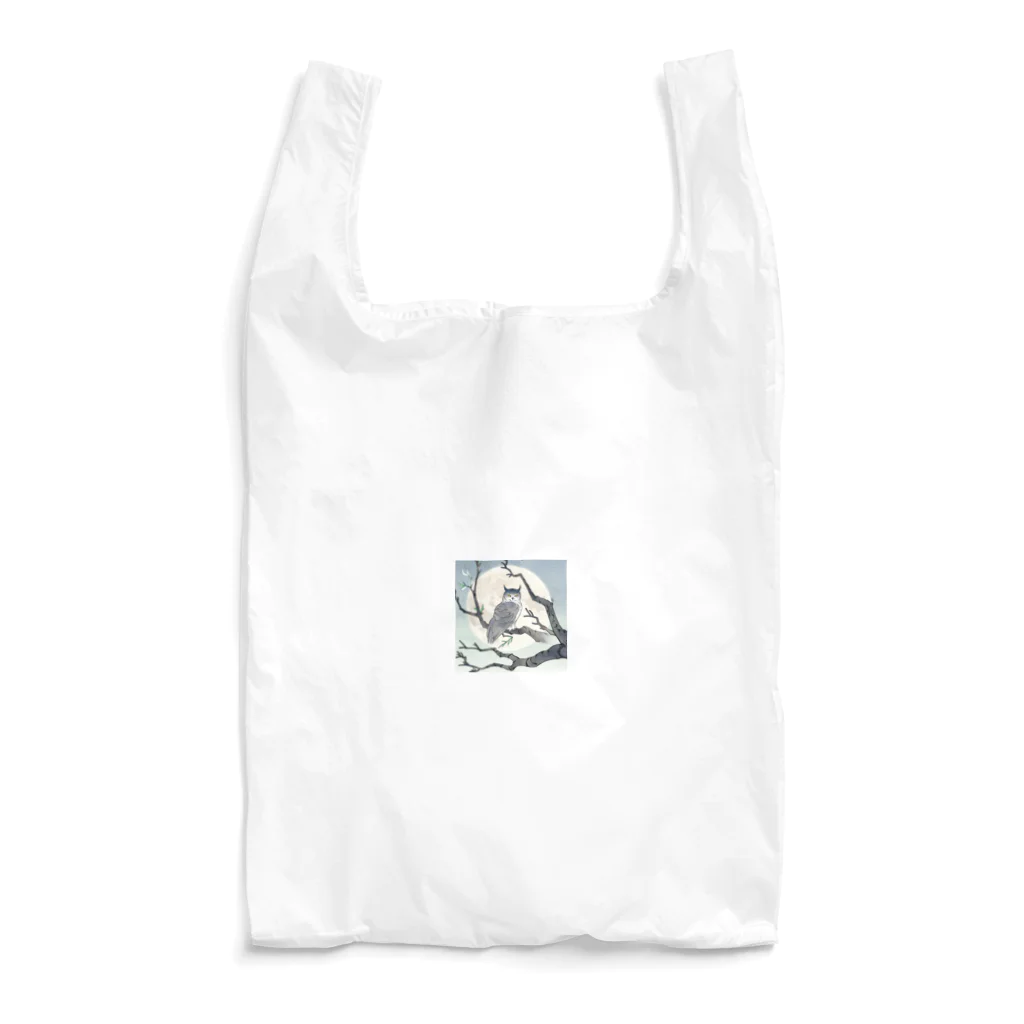 bigbamboofamilyの月に照らされた梟 Reusable Bag