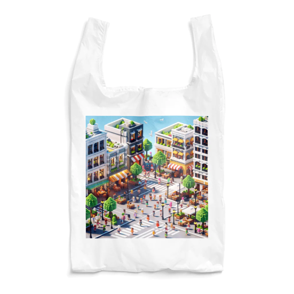 Adobalのボクセル街並み01 Reusable Bag