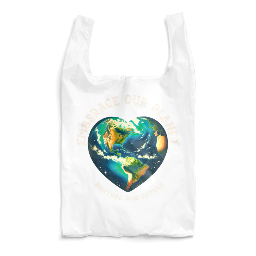 KULIEITAの地球の日　Earth day エコ　地球　ハート Reusable Bag