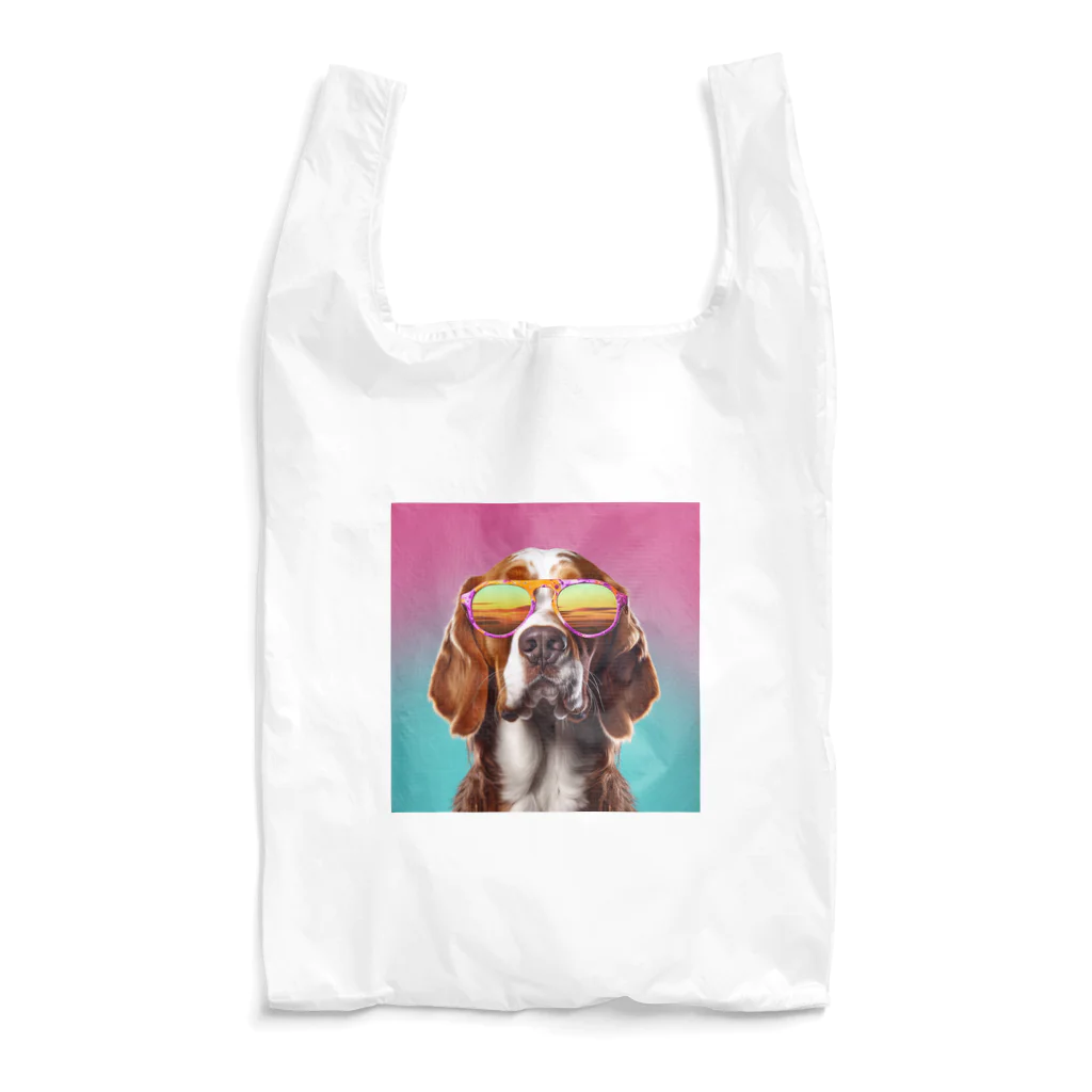 AQUAMETAVERSEのサングラスをかけた、かわいい犬 Marsa 106 Reusable Bag