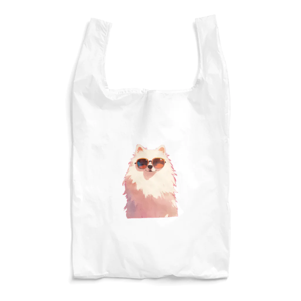 AQUAMETAVERSEのサングラスをかけた、かわいい犬 Marsa 106 Reusable Bag