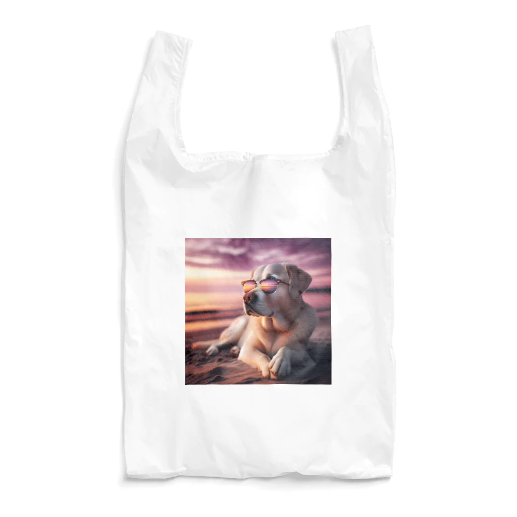 AQUAMETAVERSEのサングラスをかけた、かわいい犬 Marsa 106 Reusable Bag