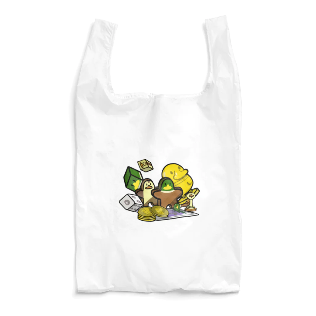 kamopennのボードゲーム好きな鴨の親子のコンポーネント Reusable Bag