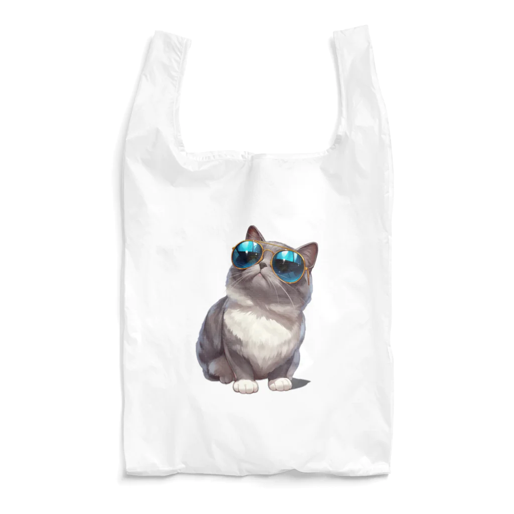 AQUAMETAVERSEのサングラスをかけた、かわいいネコ Marsa 106 Reusable Bag