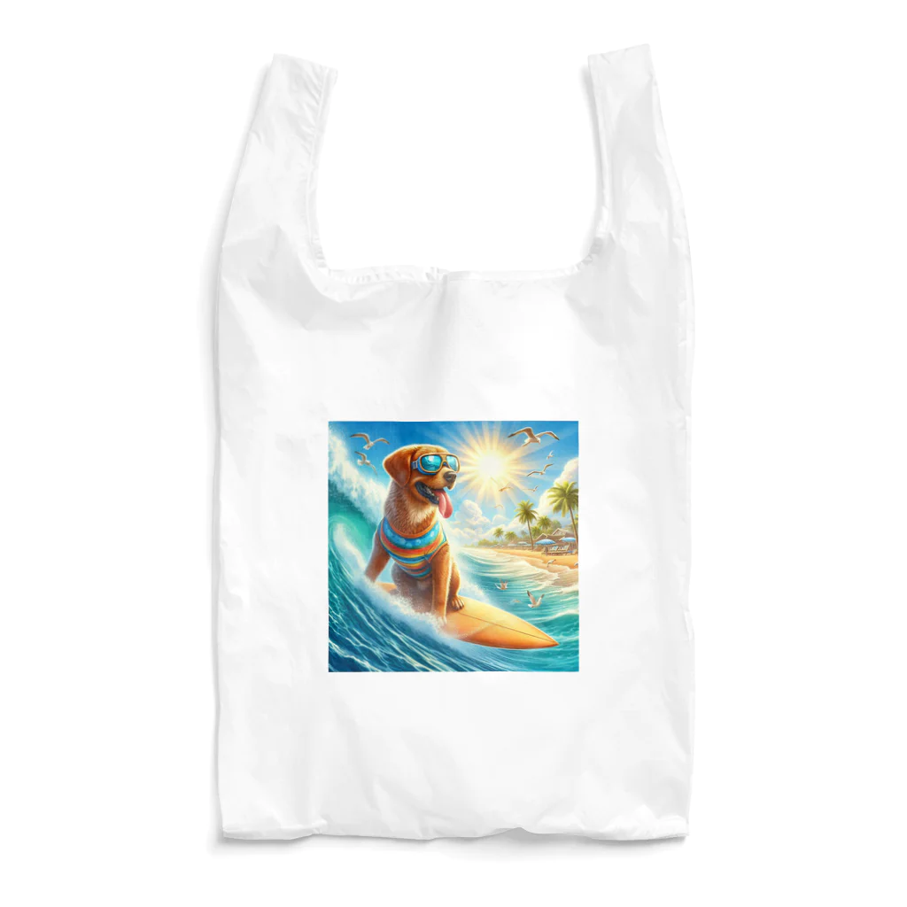 ショウショップの犬サーフィン Reusable Bag