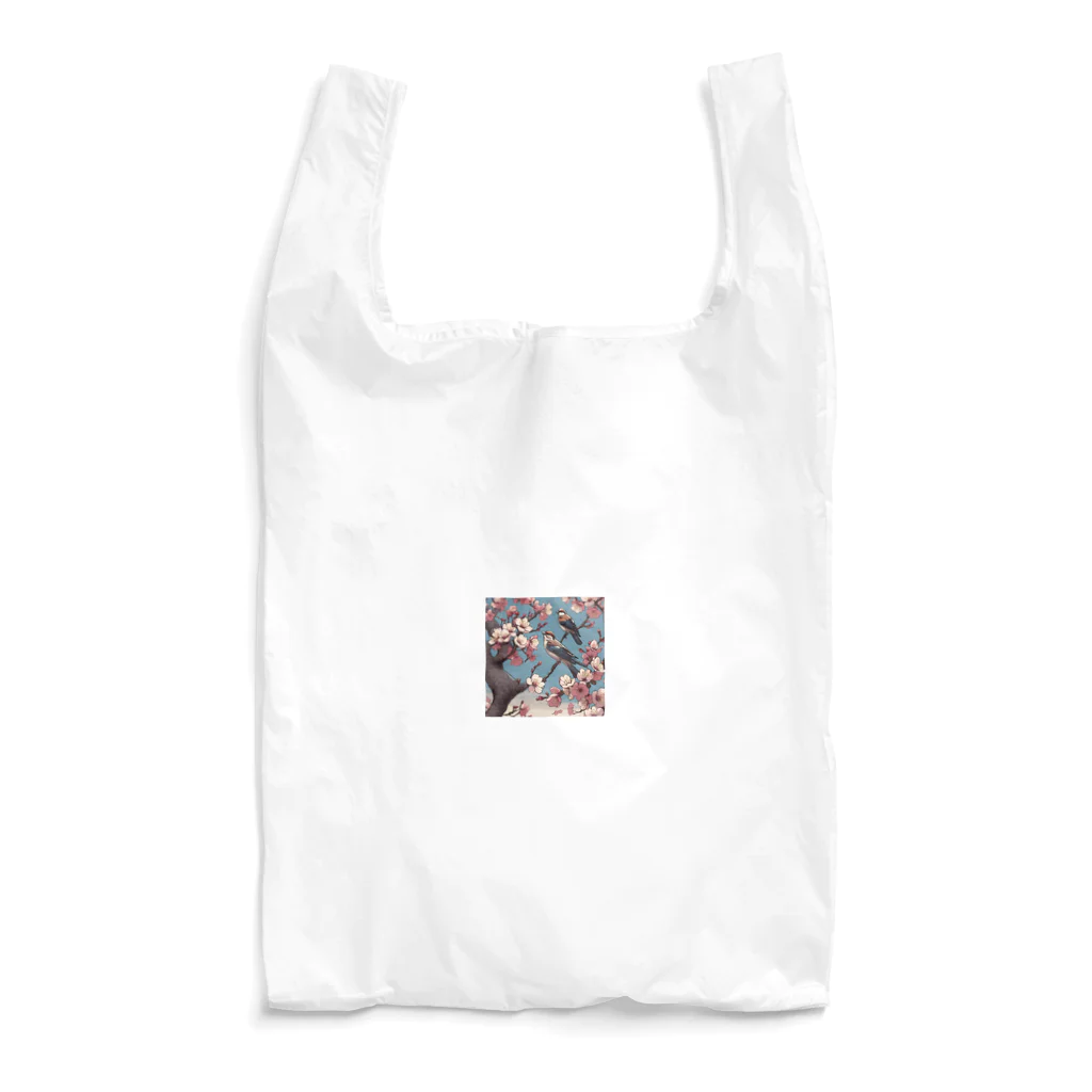 ウェブエンパイアの桜と雀（Cherry blossom & sparrow)  01 Reusable Bag