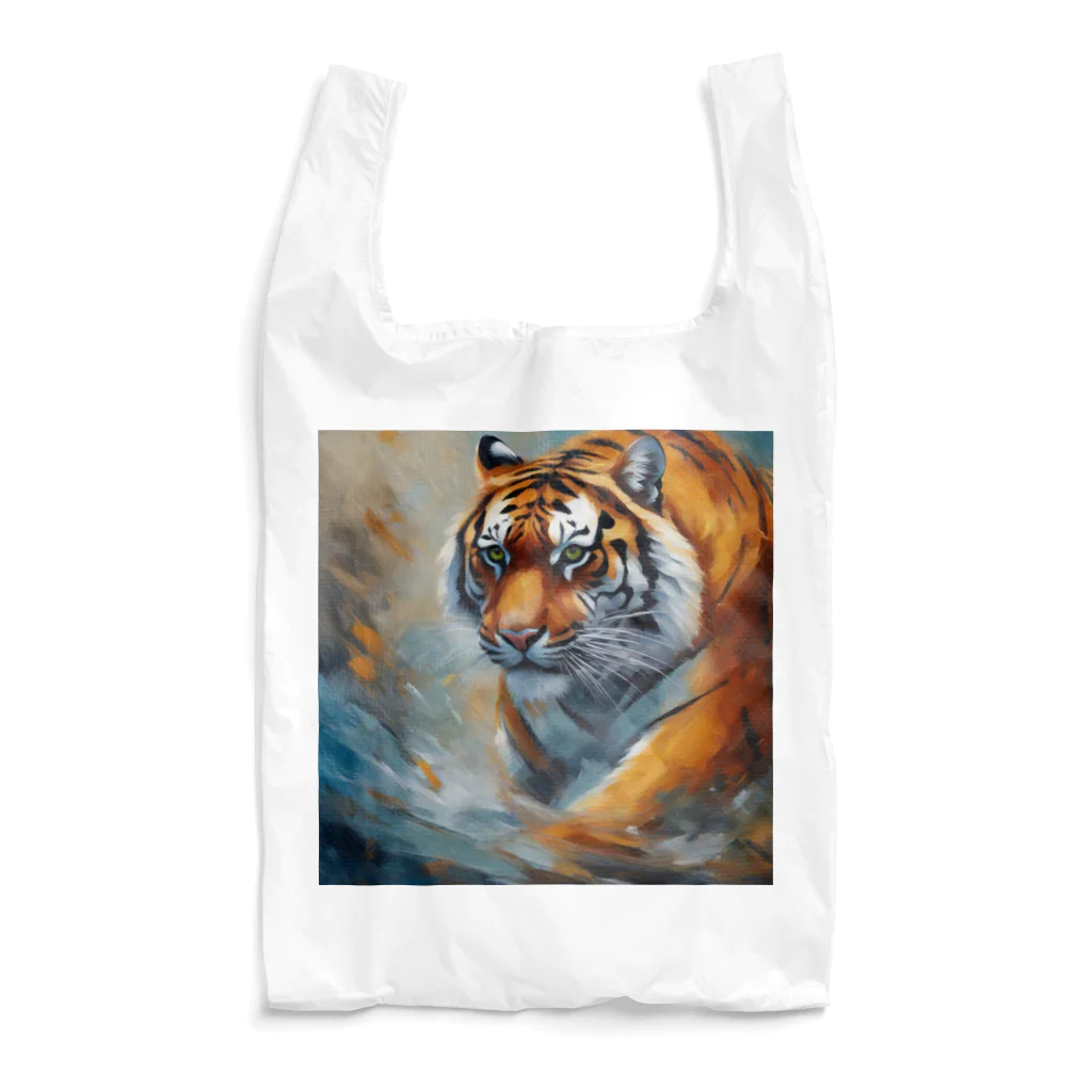 Isaiah_AI_Designの精力的なトラ Reusable Bag