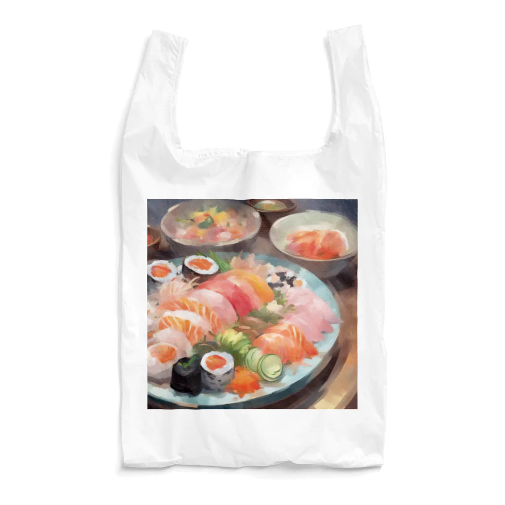 happiness_shopの美しい寿司の絵画 Reusable Bag