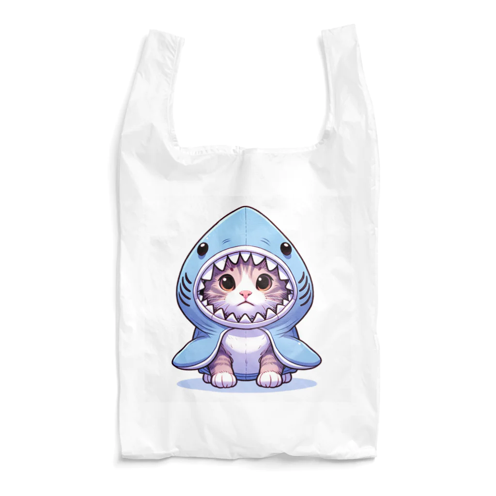 IloveCatの可愛らしい子猫とサメのフード Reusable Bag