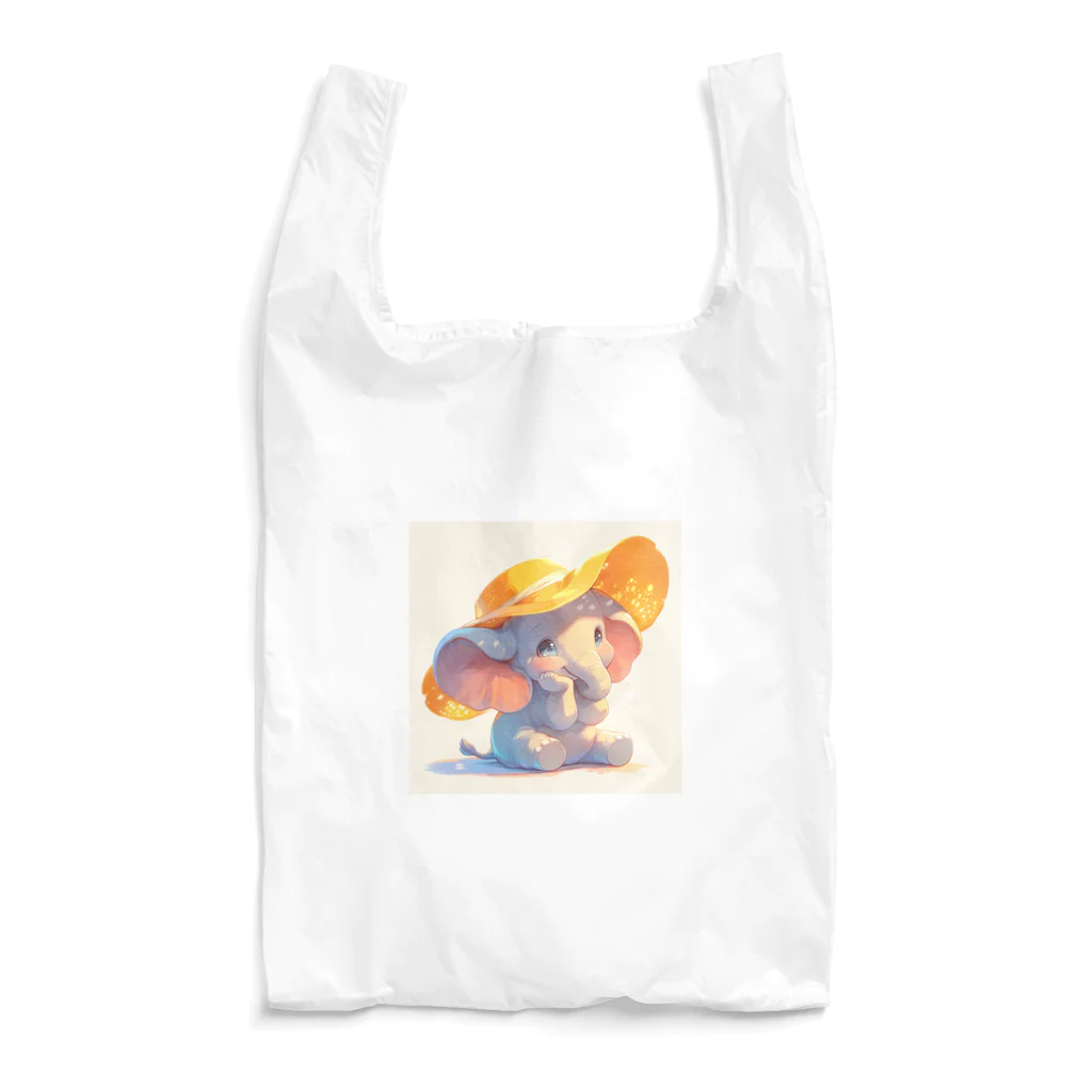 AQUAMETAVERSEの帽子をかぶった可愛い子供ゾウ Marsa 106 Reusable Bag
