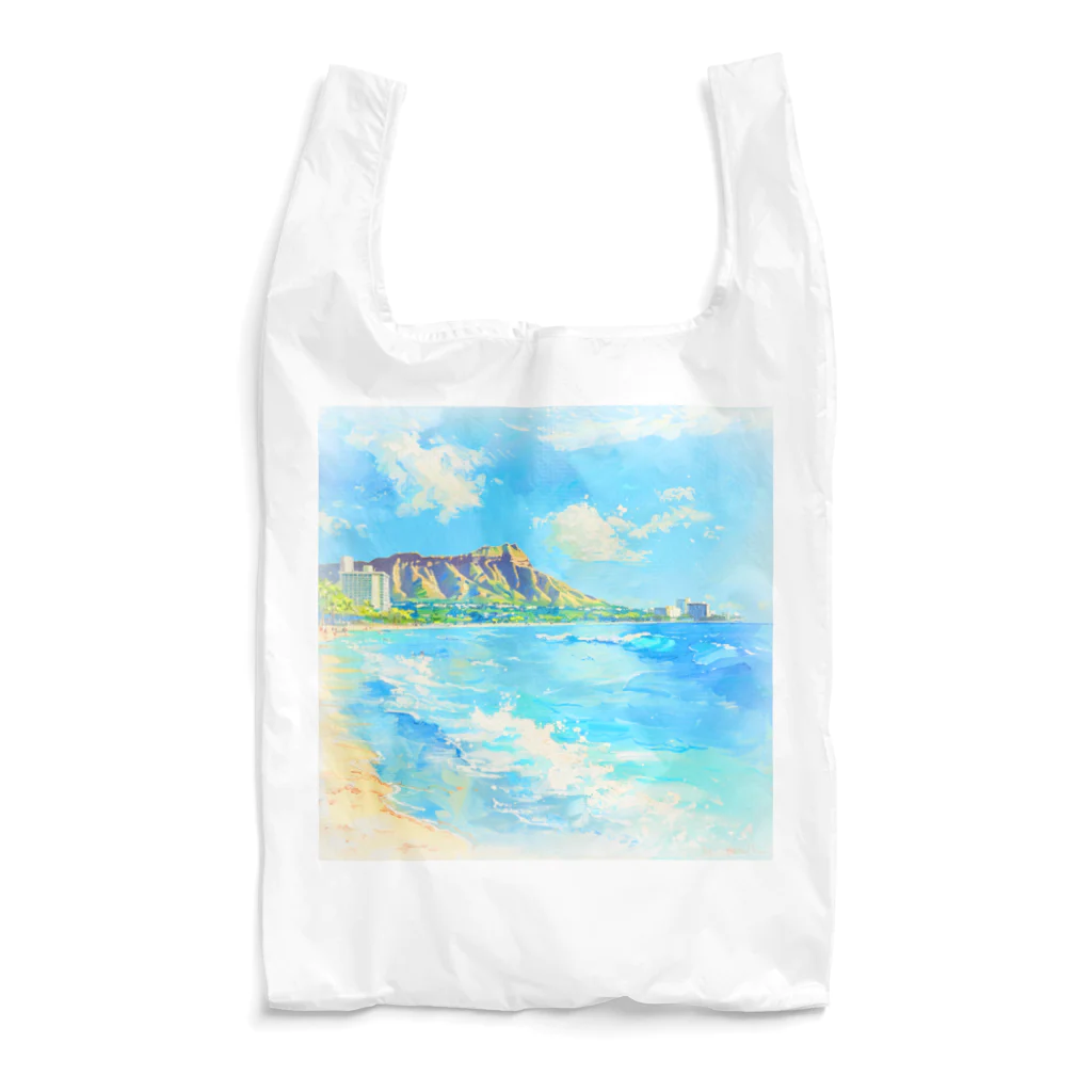 ALOHA from HAWAII 〜ハワイから愛を込めて〜の水彩画ワイキキビーチ Reusable Bag