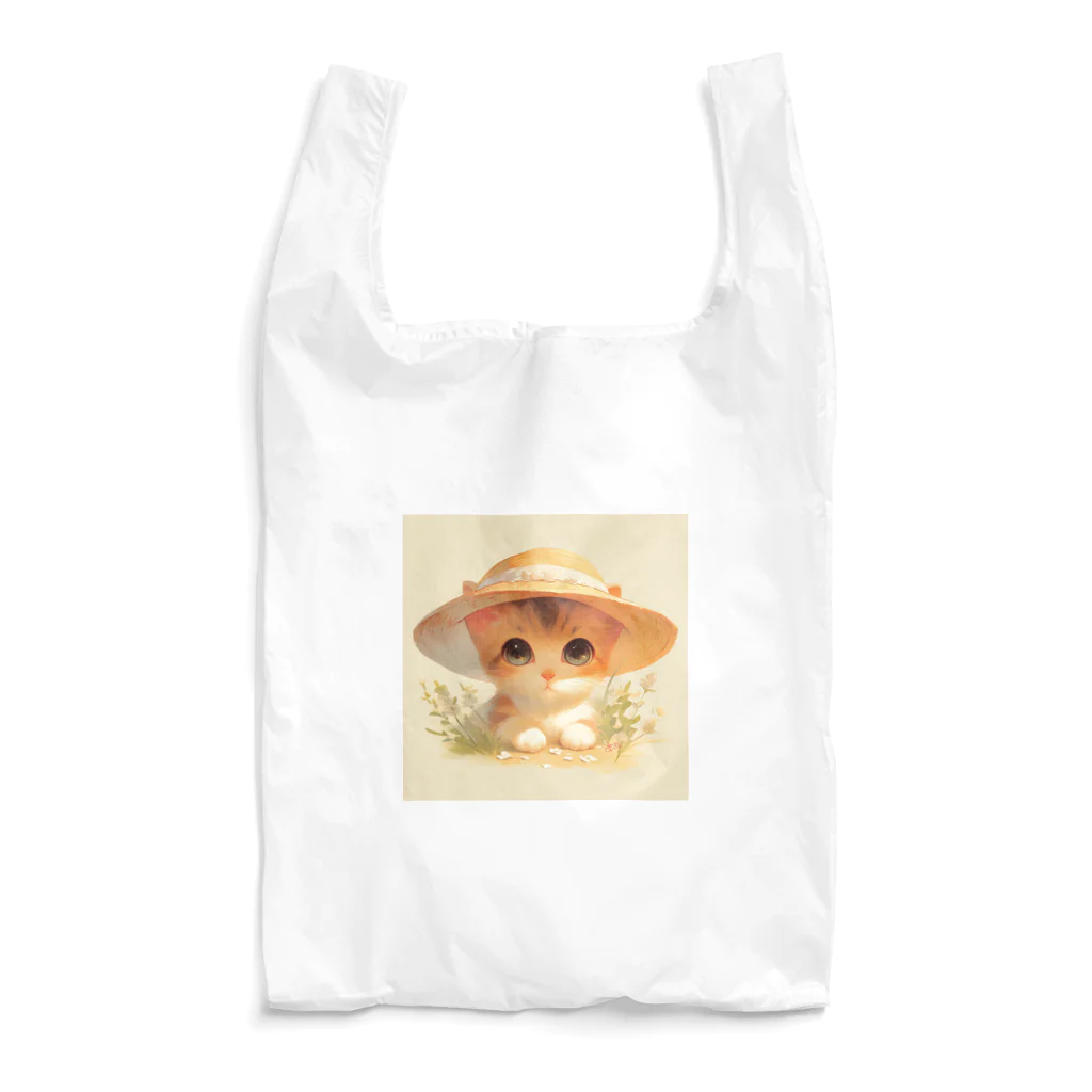 AQUAMETAVERSEの帽子をかぶった可愛い子猫 Marsa 106 Reusable Bag