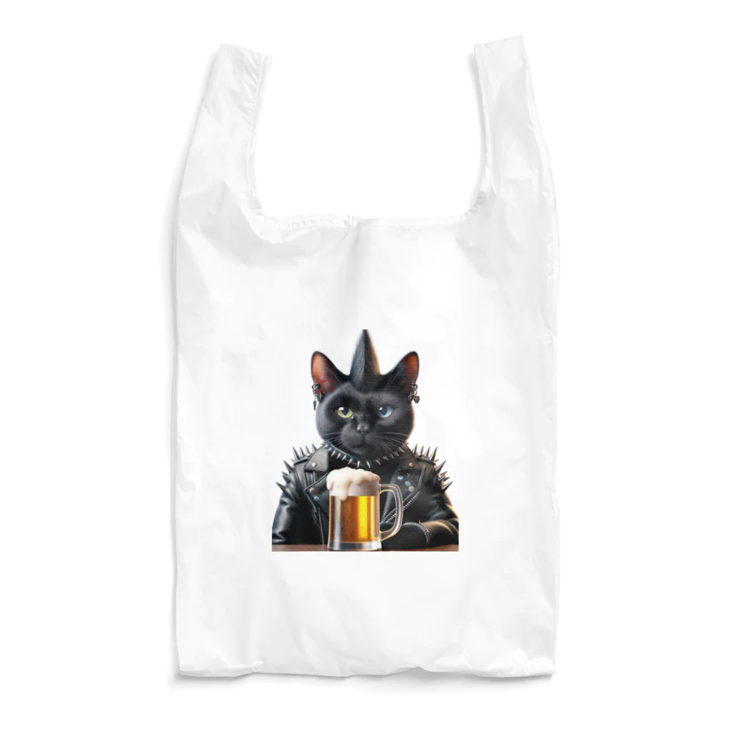 ねこねこぱんくのPUNK ROCK猫の「スパイク」 Reusable Bag