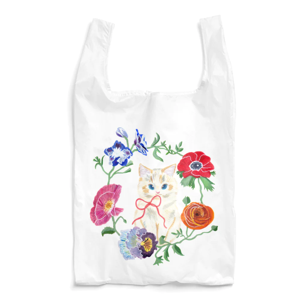 mitsuami_witchのSpring flower&Cat Reusable Bag