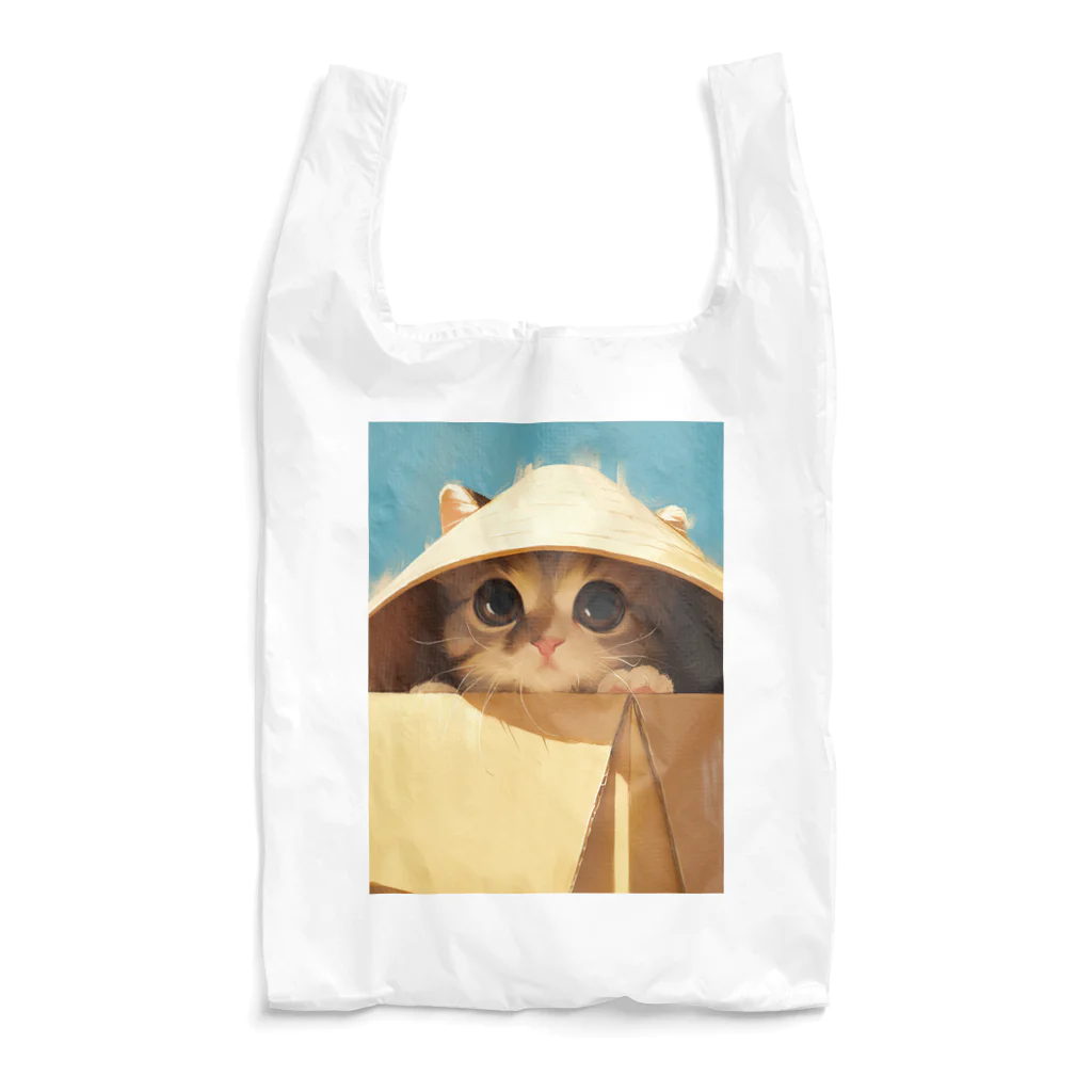 AQUAMETAVERSEの箱からのぞいている子猫　ラフルール　1859 Reusable Bag