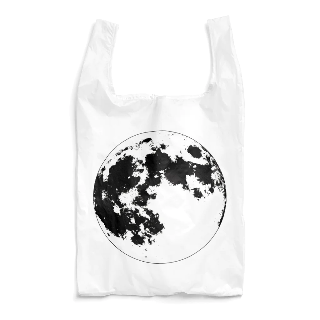 月蝕雑貨のモノクロの月 Reusable Bag