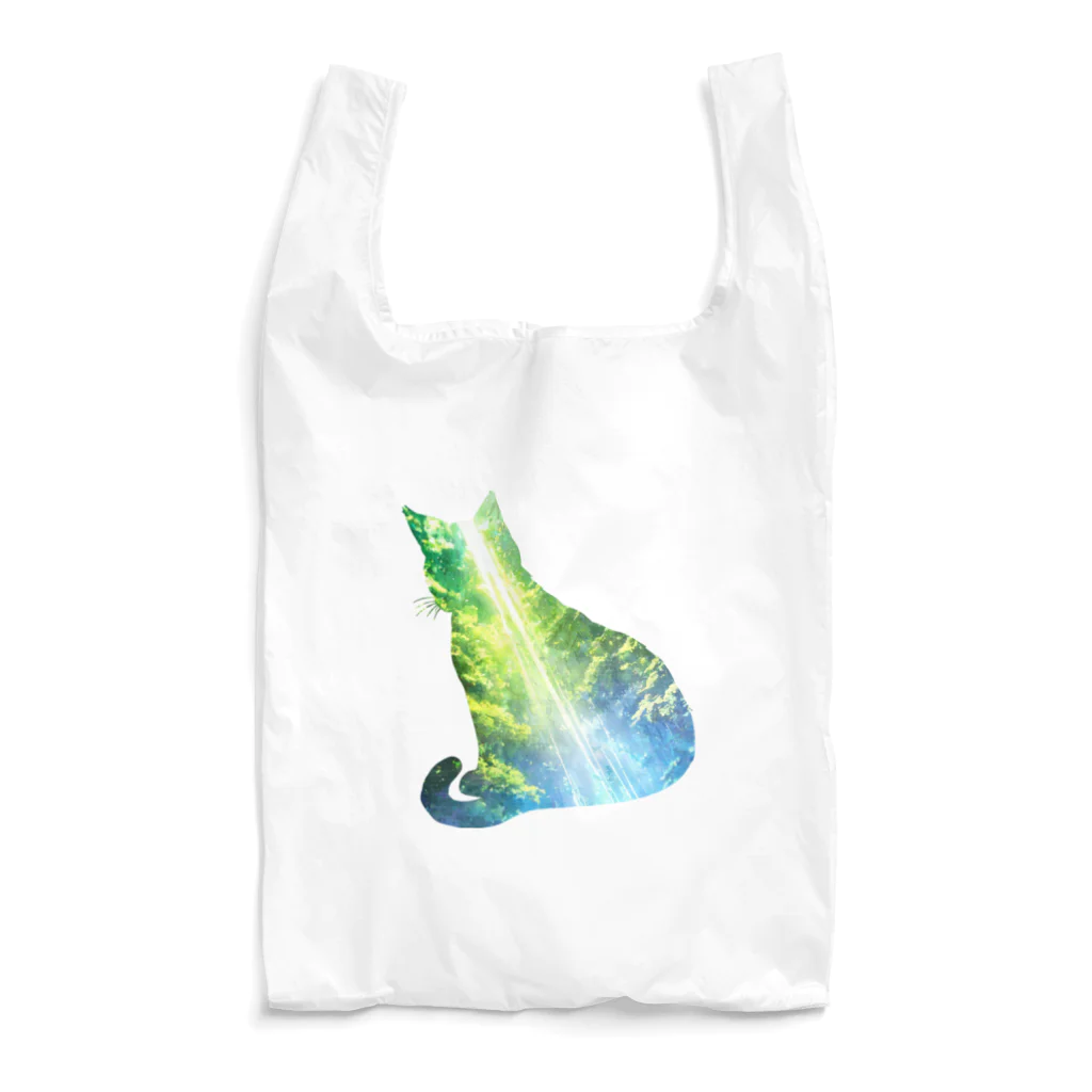 猫との風景の深い森と猫003 Reusable Bag