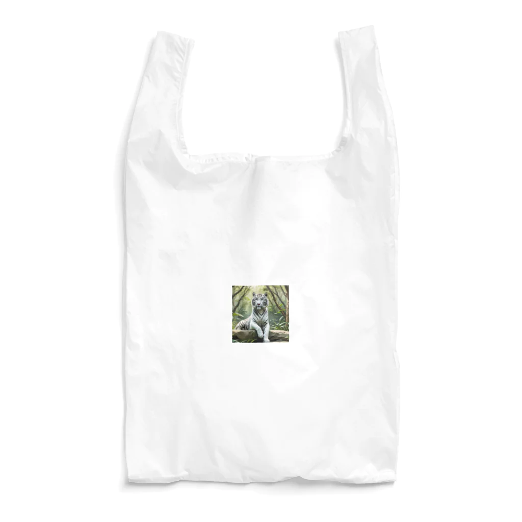 けいのユニークなショップのホワイトタイガー Reusable Bag