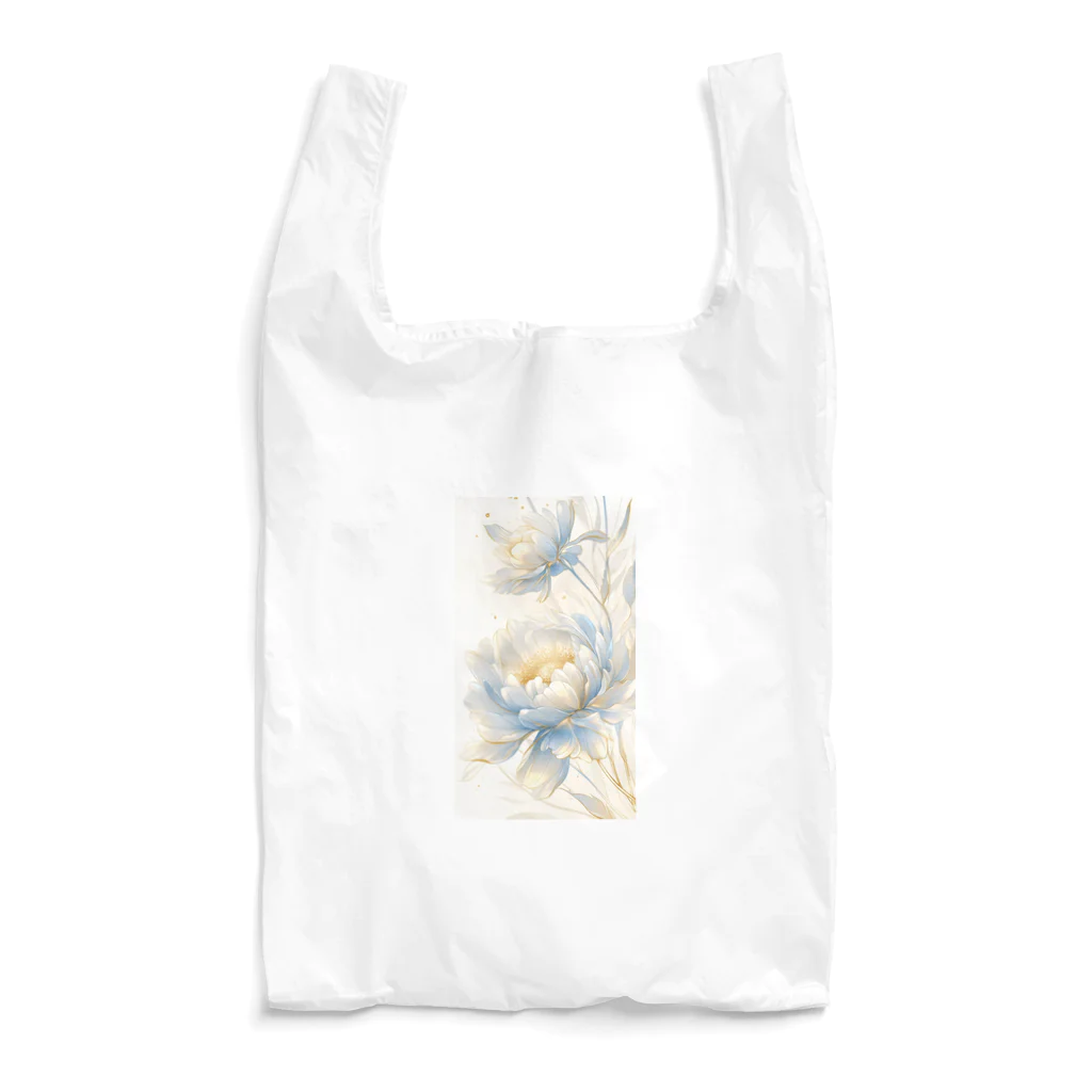 cute styleのLucky Flower Silver Blue Reusable Bag