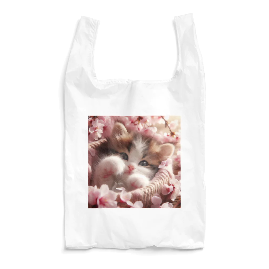 Chimetimeの桜と子猫 エコバッグ