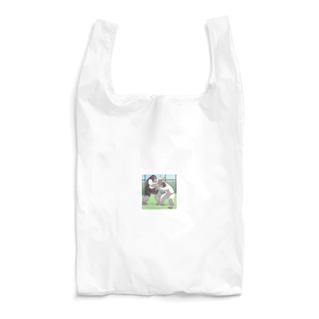 ganeshaのフェンシングをする白黒のゴリラ Reusable Bag