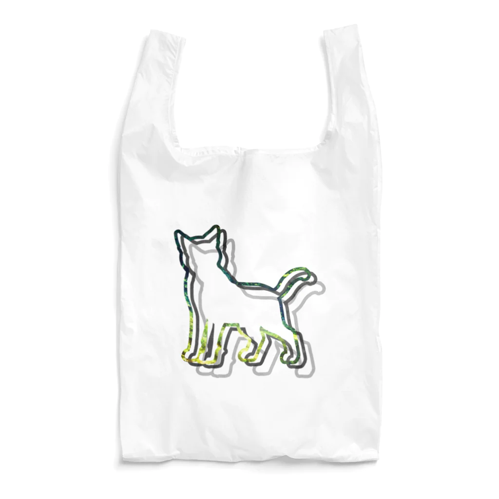 猫との風景の立ち上がる枠ねこ_緑 Reusable Bag