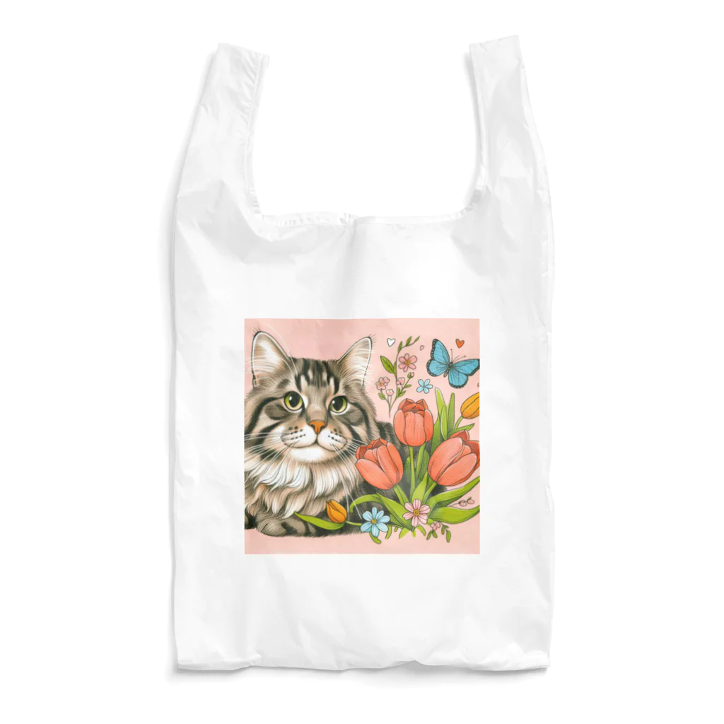 Y m @Y's shopの猫とチューリップ Reusable Bag