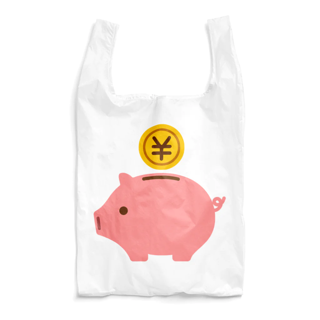 お絵かき屋さんの豚の貯金箱（お金） Reusable Bag