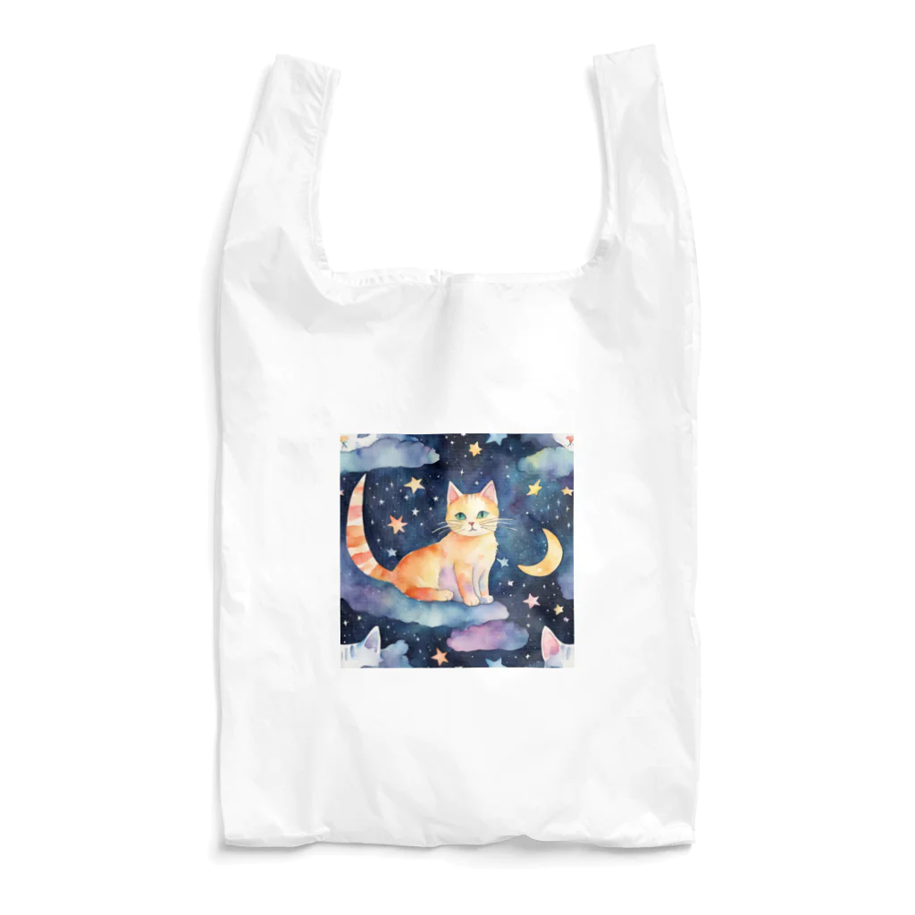 星降る夜にの月と猫 Reusable Bag