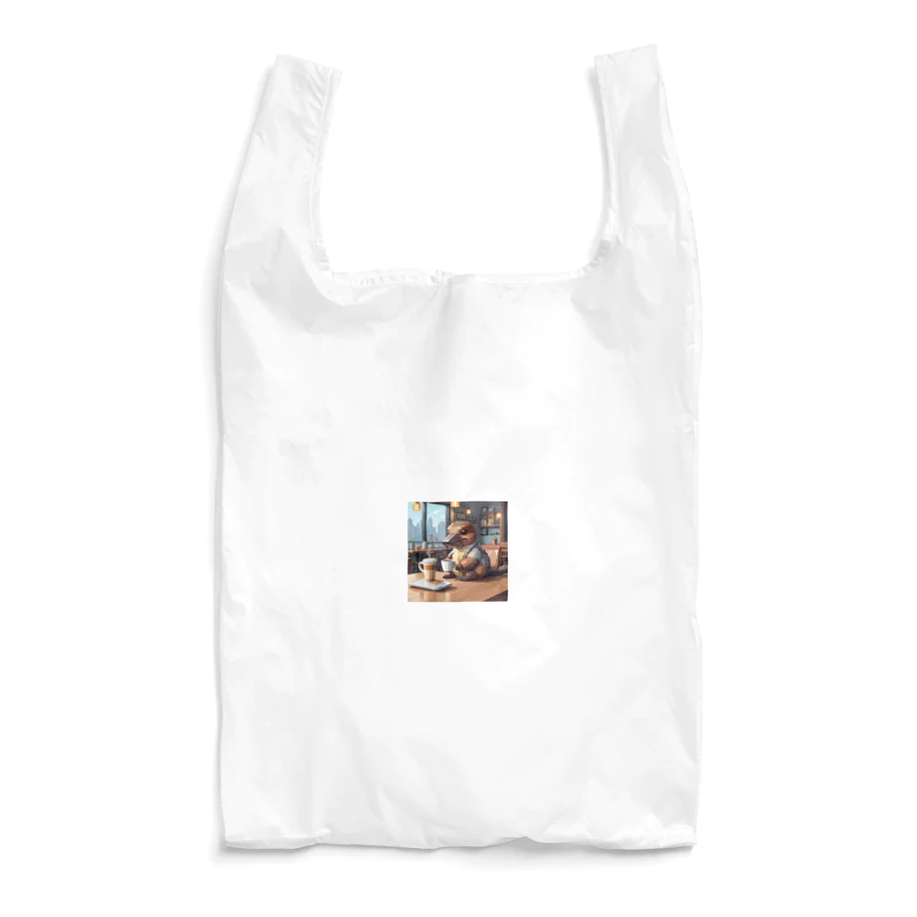 カモノハシかも？のカフェでまったりするカモノハシ Reusable Bag