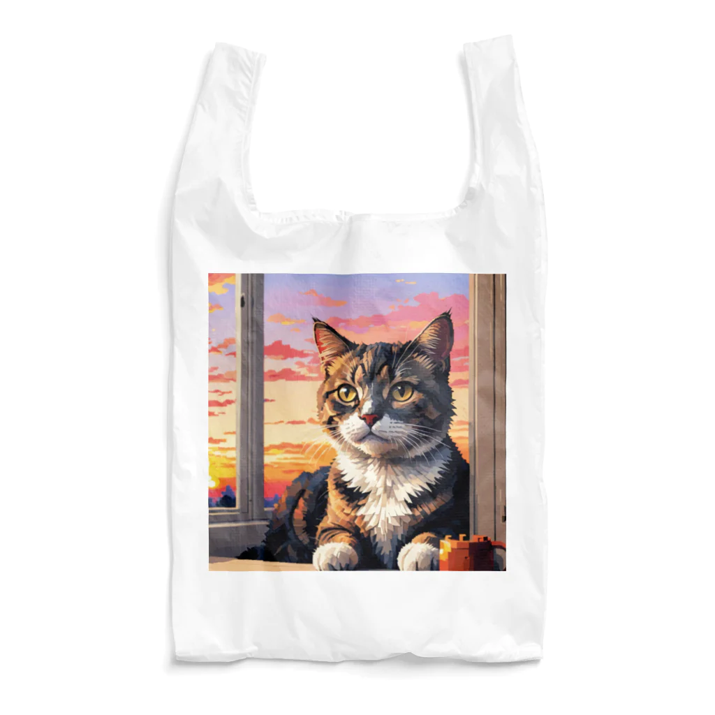 ねこネコ猫nekoの夕日と猫 Reusable Bag