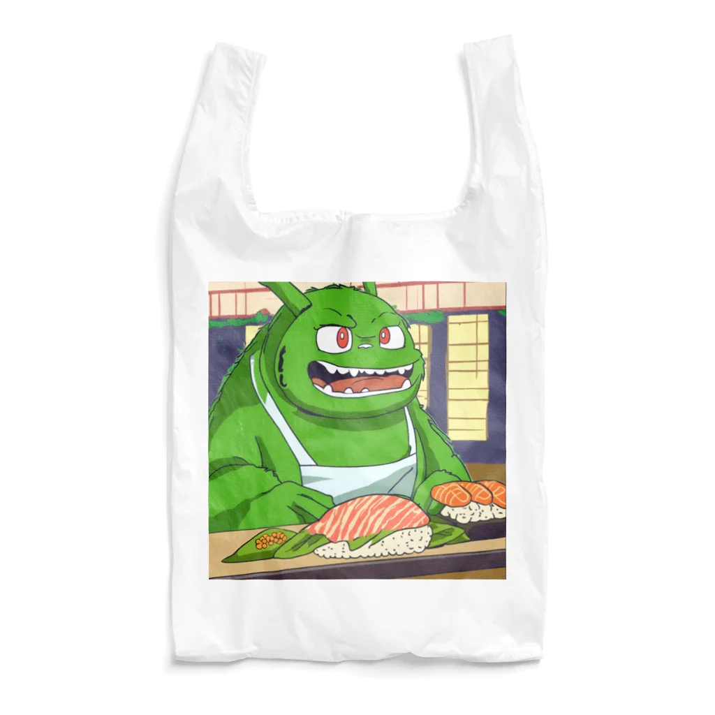 Kyun_uranaiの寿司職人を目指す緑の妖怪 Reusable Bag