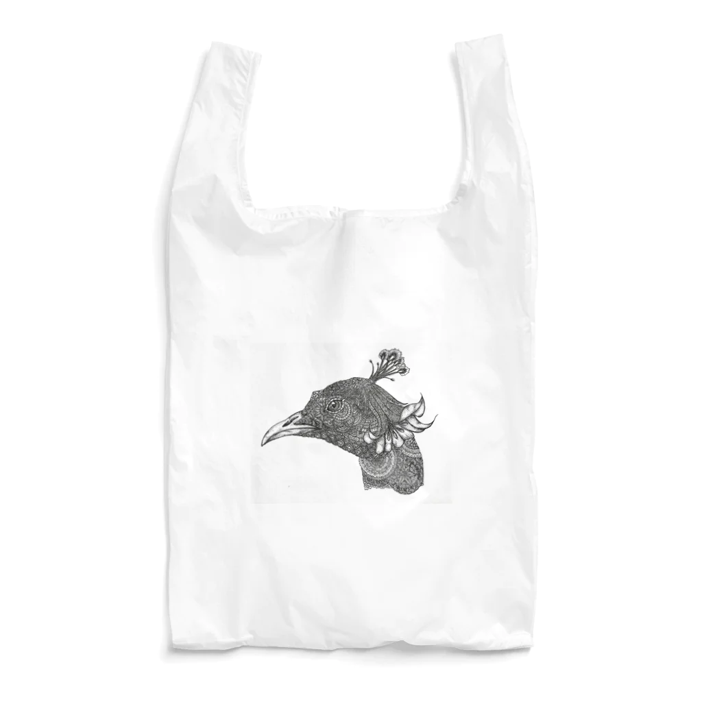 曼荼羅屋のPeacock モノクロームver Reusable Bag