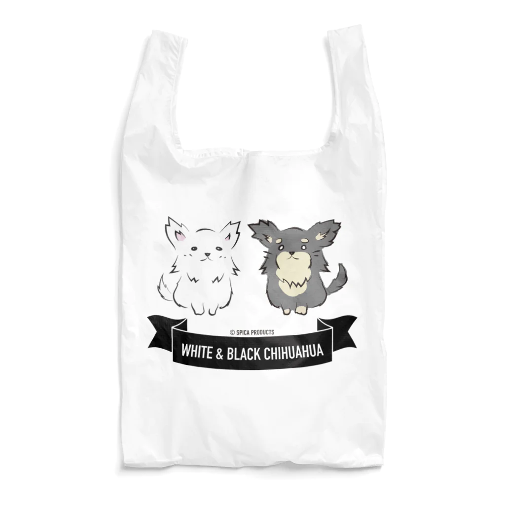 SpicaProducts｜チワワとイイモノ扱うストア🐾の白チワさんと黒チワくん「せいれつ」 Reusable Bag