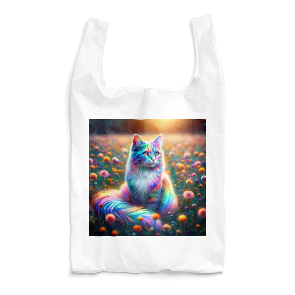 momonekokoの虹色に輝く優雅な猫 Reusable Bag