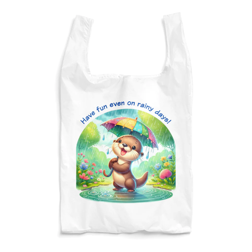 dreamy-designの雨の日のお散歩　カワウソくん Reusable Bag