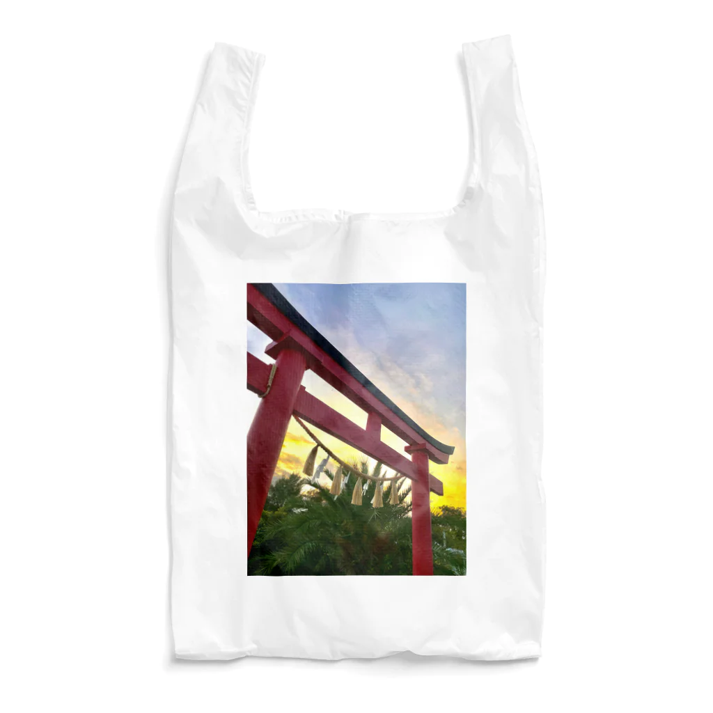 kayuuの夕陽に映える紅色の鳥居 Reusable Bag