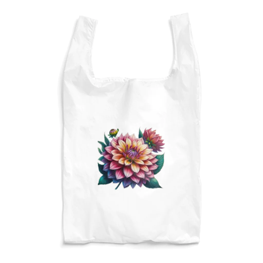 Have-good-luckのふんわりした花「ダリア」 Reusable Bag