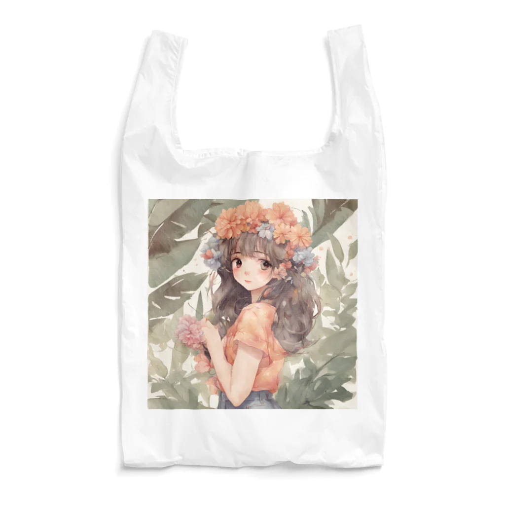 misacoroomのゆるふわ女の子フラワー夏 Reusable Bag