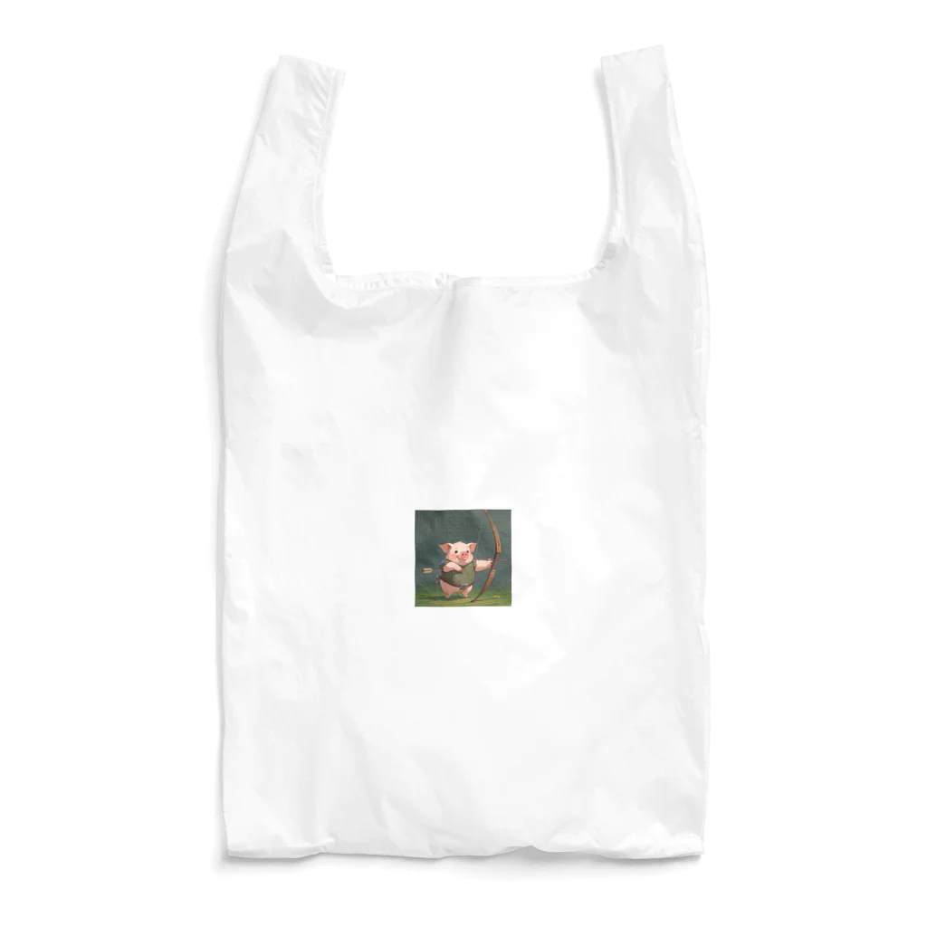 ganeshaのかわいいブタとアーチェリーを練習しよう Reusable Bag