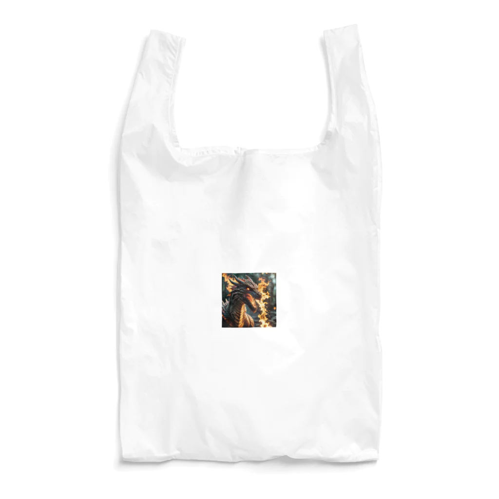 幻想都市の炎のドラゴン Reusable Bag