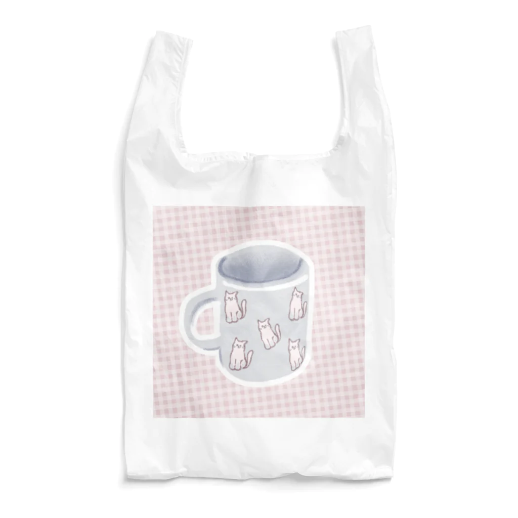 ふわぽこにゃんにゃんSHOP☁️🫧SUZURI支店のねこねこねこねこピンクシャム猫柄♪おきにいりのマグカップ Reusable Bag