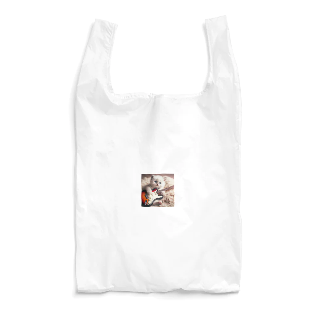 Yuji_Koroのストラトと白い子猫 Reusable Bag