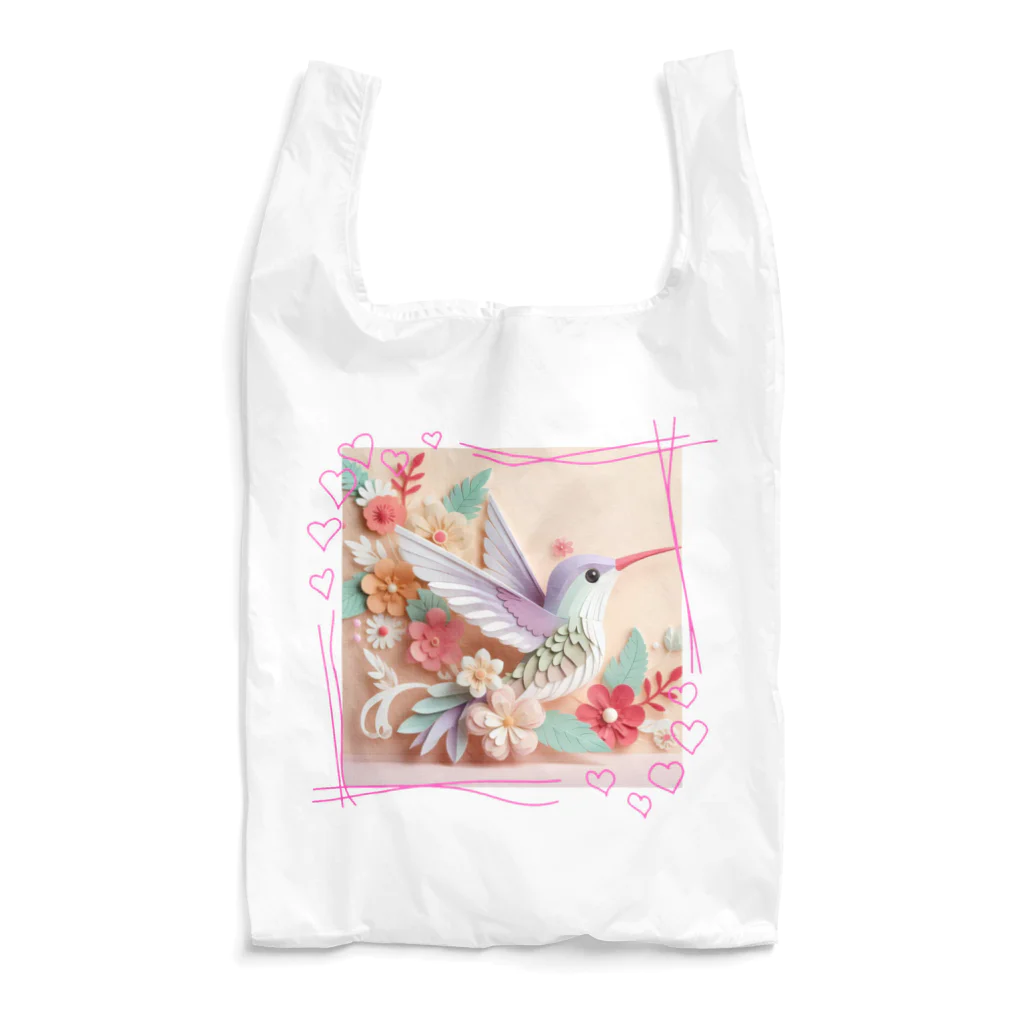 終わらない夢🌈のパステルカラーのハチドリ💞 Reusable Bag