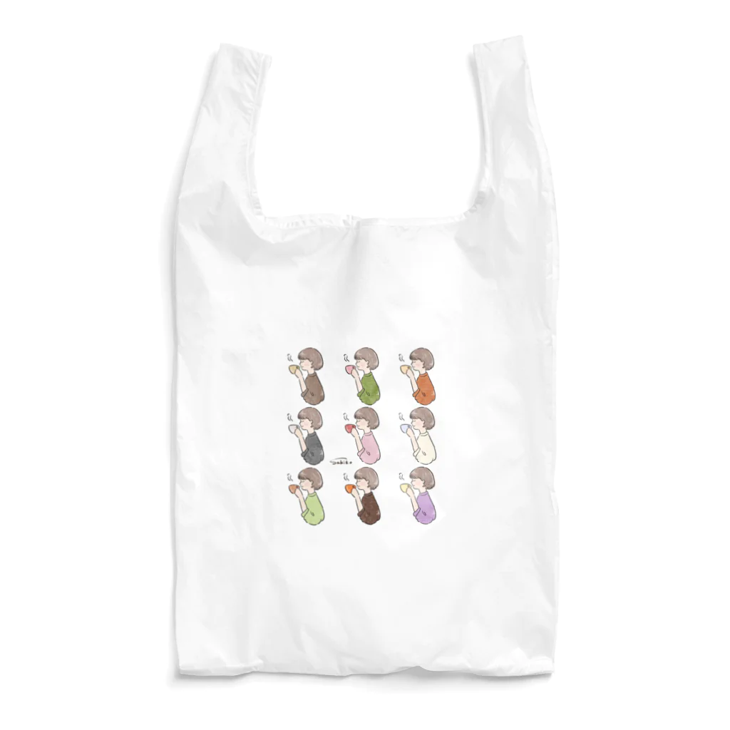 Sakikoのほっとひと息つく女の子　オール Reusable Bag