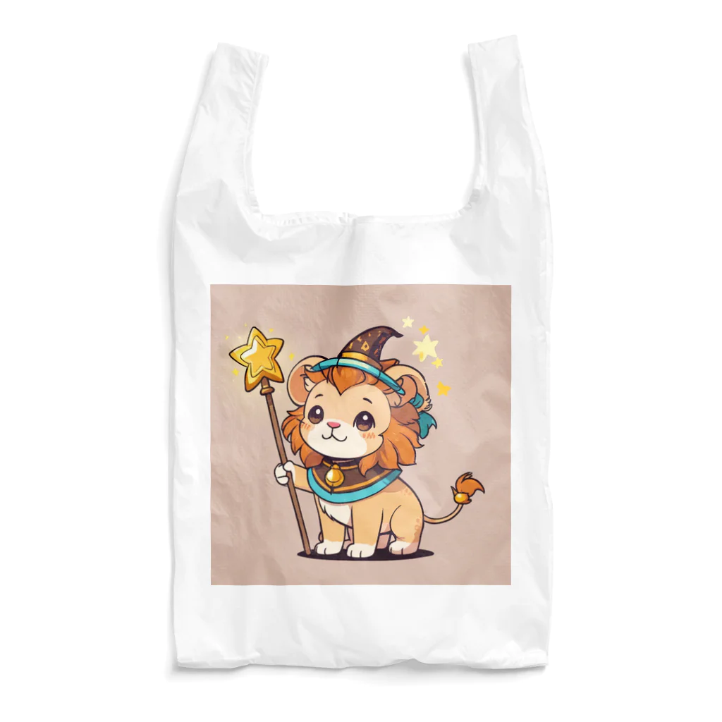 ganeshaの魔法の杖を持ったかわいいライオン Reusable Bag