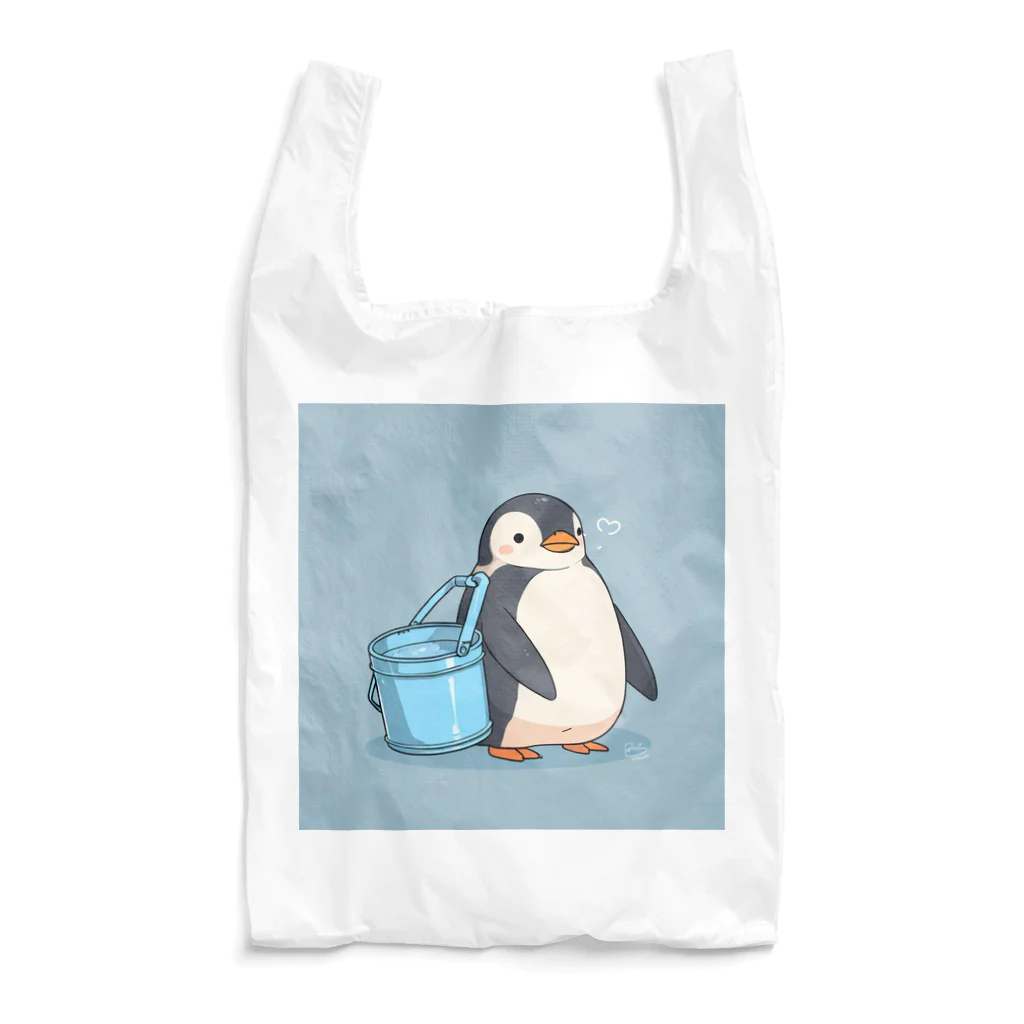 ganeshaのかわいいペンギンとおもちゃのバケツ Reusable Bag