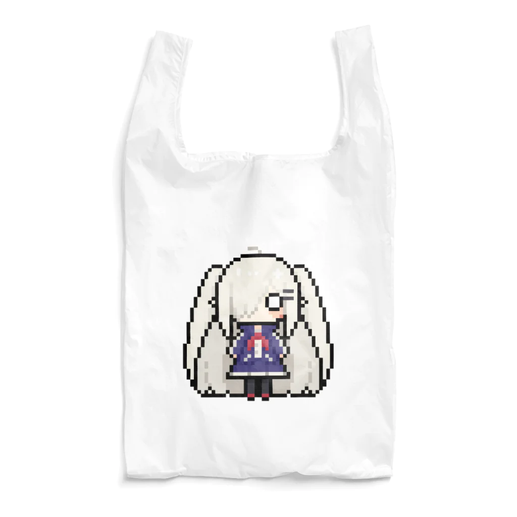 horidesuのドット絵の白髪ロング美少女 エコバッグ