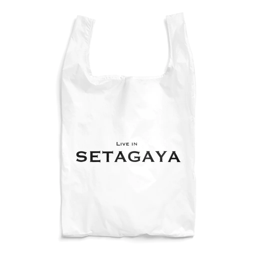 せたが屋さんの世田谷グッズ　ブラックlive in setagayaロゴ（setagaya item） エコバッグ